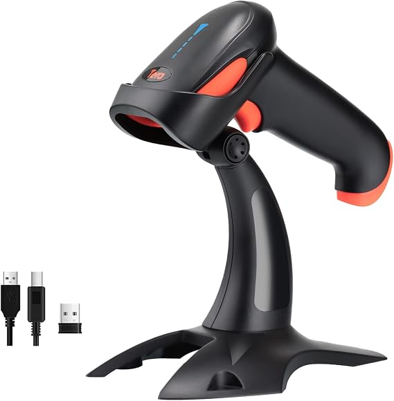 Tera Barcode Scanner 2D Wireless: with Battery Indicator and Stand, HW0002