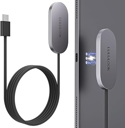 LULULOOK Magnetic Wireless Charger Cord for iPad Air 13" M4(2026)/M3/M2