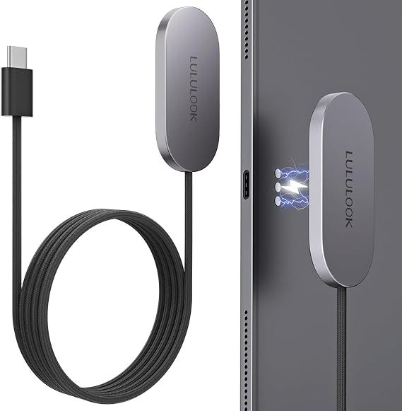 LULULOOK Magnetic Wireless Charger Cord for iPad Air 13" M4(2026)/M3/M2