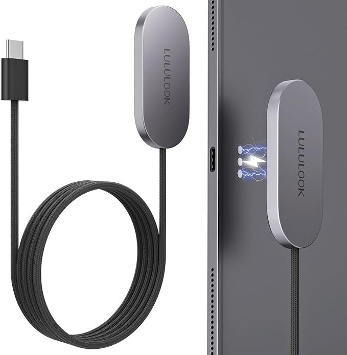 LULULOOK Magnetic Wireless Charger Cord for iPad Air 13" M4(2026)/M3/M2