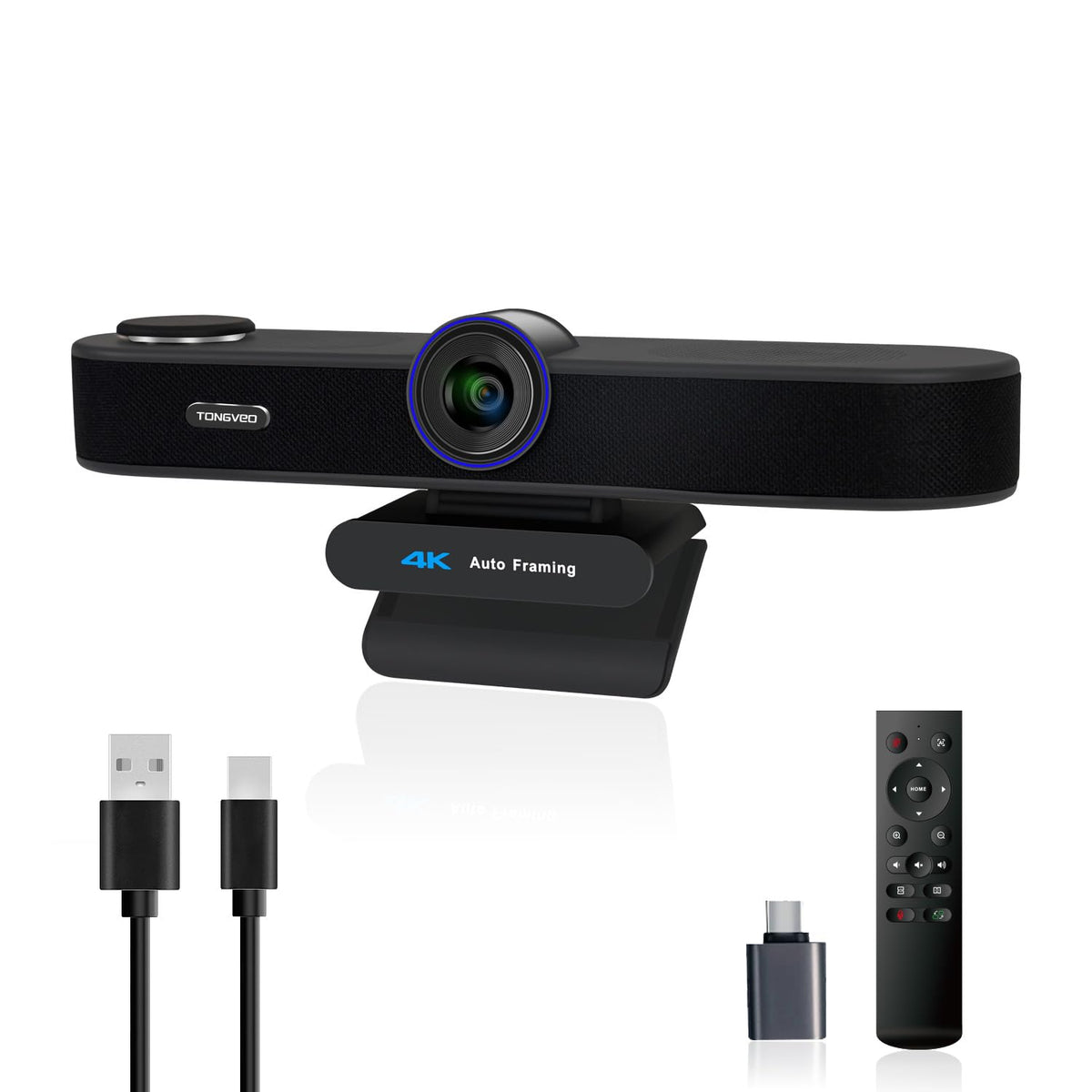 TONGVEO 3-in-1 4K Webcam with Microphones and Speake | Computer Access - Image 1