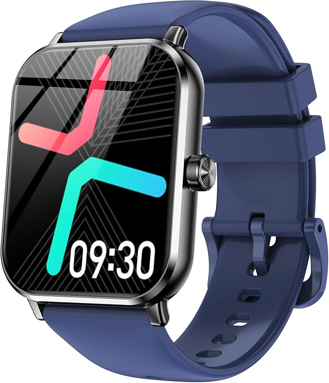 Smart Watches for Men Women, 1.83" HD Fitness Tracker with Bluetooth Calling, 130+ Sports Modes, Heart Rate Monitor, Sleep Tracker, 5 ATM Water-Resistance, Pedometer for Android iOS (Blue)