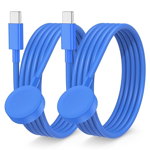 2Pack for Apple Watch Charger USB C Magnetic iWatch Charger Cable Fast Charging Cord Compatible with Watch Ultra2 Ultra Series 9 8 7 6 SE SE2 5 4 3 2 1-3FT(1M) Blue