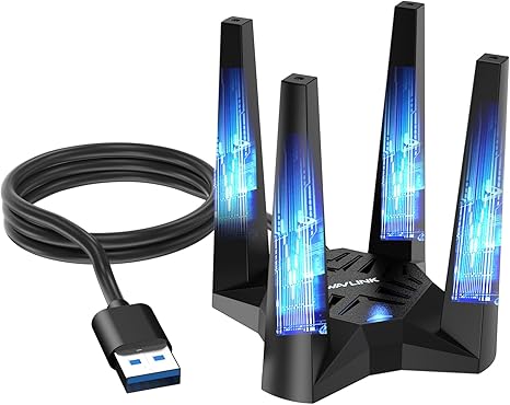 WAVLINK AX5400 USB WiFi 6E Adapter for Desktop PC, Tri-Band PC WiFi Adapter
