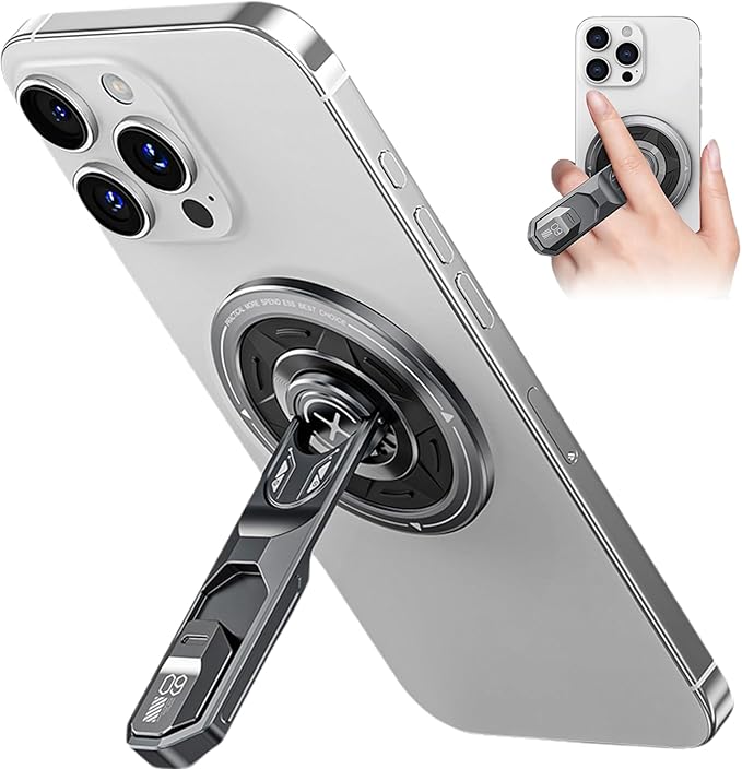 for MagSafe Phone Grip Stand, Strong Magnetic Finger Ring Holder Magnet, Fidget Toy Design, Desk Holder for Mag&Safe and Smartphone, Foldable Adjustable Kickstand