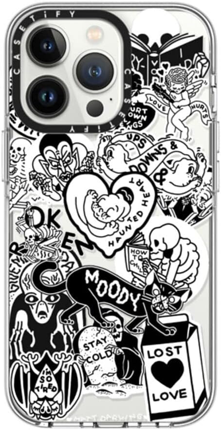 CASETiFY Clear iPhone 13 Pro Case [Not Yellowing / 6.6 ft. 3X Military Grade Drop Protection/Magsafe] - matt Darling Sticker Collage - Clear