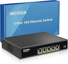 5 Port 10G Ethernet Switch Unmanaged,with 5X 10Gb Base-T RJ45 Ports, NICGIGA 10Gbps Network Switch Easy for 10G NAS,PC,WiFi7 Router,10G Adapter/NIC. Desktop or 19-inch Rack Mount, Plug and Play. - Image 1