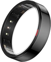 POBOVi Gen 2 Titanium Smart Ring, Black, Polished, Size 11 - Image 1
