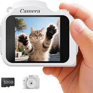 Mini Keychain Camera 4K 64MP Retro Mini Digital Camer Set with 32GB Card