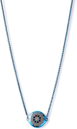 ResQ Jewelry Shakti Smart Bluetooth Safety Necklace, Discreet Wearable Safety Device - GPS Location Tracking, Audio Recording, One Touch Activation (Blue)
