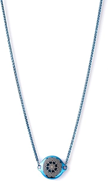 ResQ Jewelry Shakti Smart Bluetooth Safety Necklace, Discreet Wearable Safety Device - GPS Location Tracking, Audio Recording, One Touch Activation (Blue)