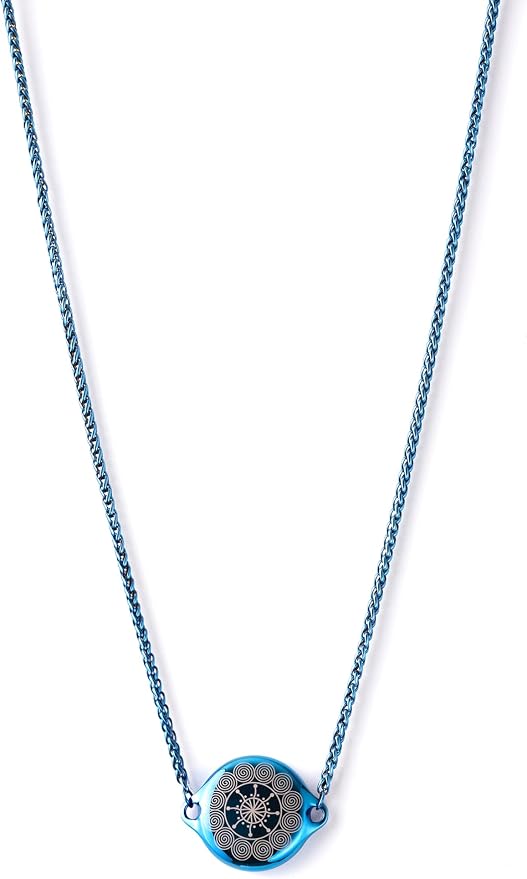 ResQ Jewelry Shakti Smart Bluetooth Safety Necklace, Discreet Wearable Safety Device - GPS Location Tracking, Audio Recording, One Touch Activation (Blue)