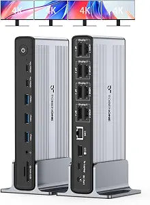 TobenONE DisplayLink Docking Station 4 Monitor 20-in-1 Quad 4K@60Hz Display - Image 1