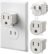 SUPERDANNY 4 Pack ETL Listed 3 Prong to 2 Prong Adapter, White - Image 1