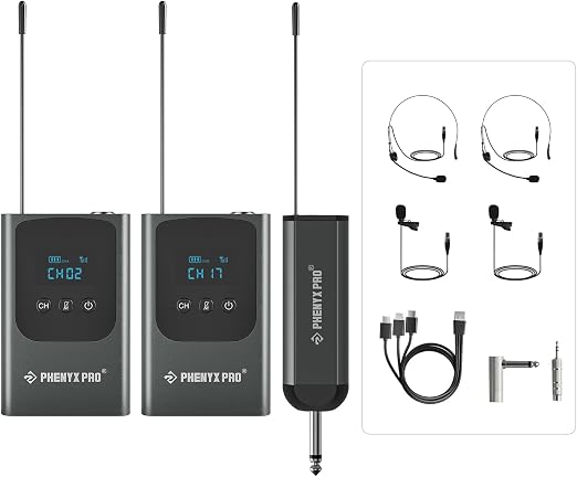 Phenyx Pro Dual Digital Headset/Lapel Wireless Microphone System PDP-2-2B
