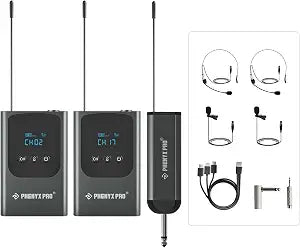 Phenyx Pro Dual Digital Headset/Lapel Wireless Microphone System PDP-2-2B