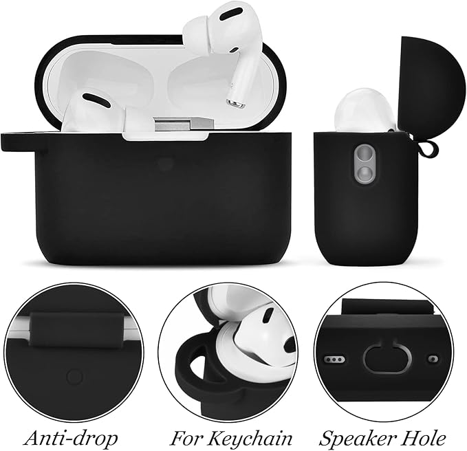 Case for Airpods Pro 1st 2nd Generation - VISOOM Airpods Pro 1/2 Cases Cover Women Silicone iPod Pro 2 Earbuds Wireless Charging Case Girl Bling Keychain for Apple Airpod Gen Pro 2