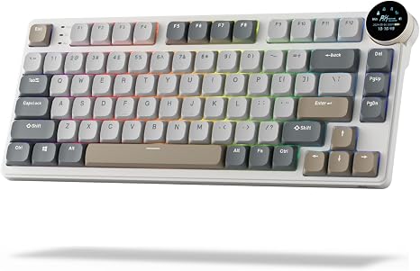 RK ROYAL KLUDGE N80 Low Profile Mechanical Keyboard w/Smart Display Screen