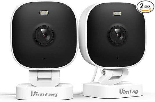 VIMTAG 2.5K Cameras for Home Security, 2.4G& 5G Color Night Vision Security Camera Indoor Outdoor for Baby Pet Dog Cat with Phone APP, Motion Detection 2-Way Audio, Work with Alexa,Cloud, 2 Pack