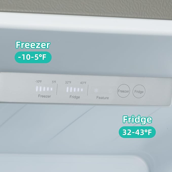 Iceblue Refrigerator, 15.6 Cu.Ft. Side-by-side Refrigerators, Black Stainless Steel Beverage Fridge with Freezer, Zoning Temperature Control Frost Free Beverage Refrigerators - Black