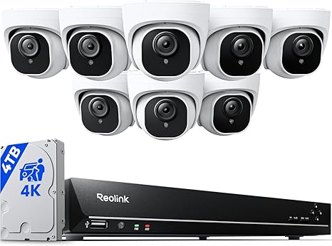 REOLINK 16CH 4K Security Dome Camera System with 4TB HDD RLK16-800D8