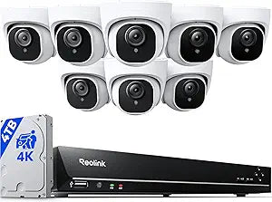 REOLINK 16CH 4K Security Dome Camera System with 4TB HDD RLK16-800D8