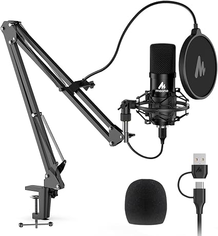 MAONO A04 USB Microphone, 192kHz/24Bit Condenser Mic Kit for PC Podcast