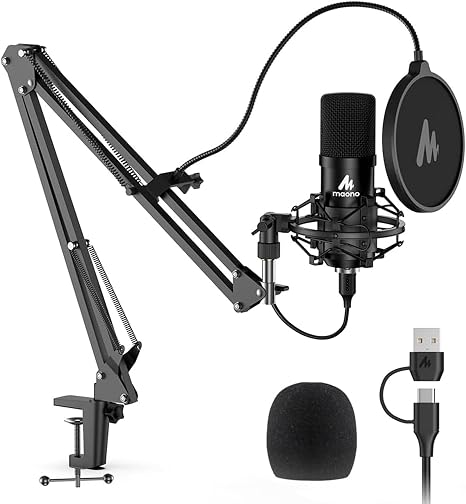 MAONO A04 USB Microphone, 192kHz/24Bit Condenser Mic Kit for PC Podcast