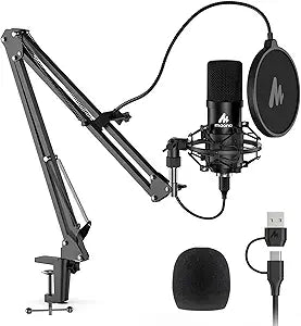 MAONO A04 USB Microphone, 192kHz/24Bit Condenser Mic Kit for PC Podcast