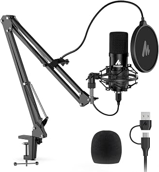MAONO A04 USB Microphone, 192kHz/24Bit Condenser Mic Kit for PC Podcast
