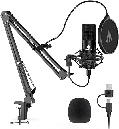 MAONO A04 USB Microphone, 192kHz/24Bit Condenser Mic Kit for PC Podcast