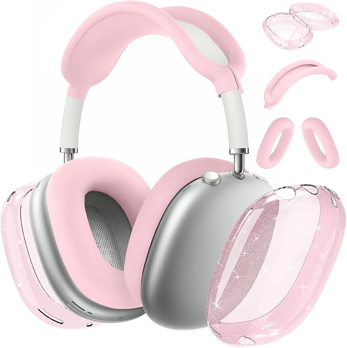 for AirPods Max case Cover,Anti-Scratch Ear Pad Case Cover/Ear Cups Cover/Headband Cover for AirPods Max. Clear Soft TPU and Silicone,Skin Scratch Proof.