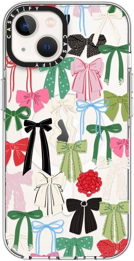 CASETiFY Clear iPhone 13 Case [Not Yellowing / 6.6 ft. 3X Military Grade Drop Protection/Compatible with Magsafe] - Put A Bow On It - Clear