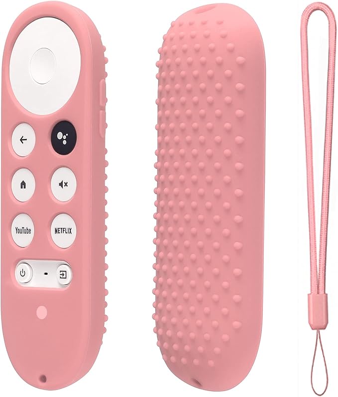 Silicone Case for Chromecast with Google TV 2020 Voice Remote Protective Cover for 2020 Chromecast Voice Remote (Pink)