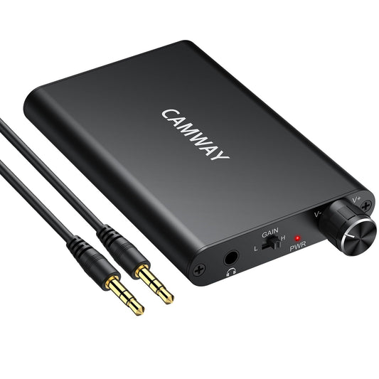 CAMWAY Rechargeable Headphone Amplifier 16-300Ω,3.5mm Jack,1500mAh,16H Use