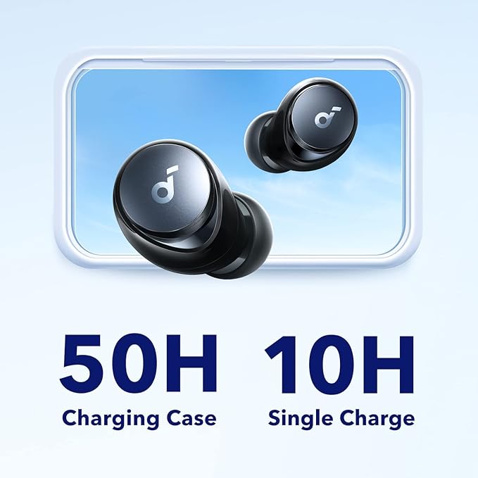 Soundcore by Anker Space A40 Auto-Adjustable Active Noise Cancelling Wireless Earbuds, Reduce Noise by Up to 98%, 50H Playtime, Hi-Res Sound, Comfortable Fit, App Customization(Renewed)