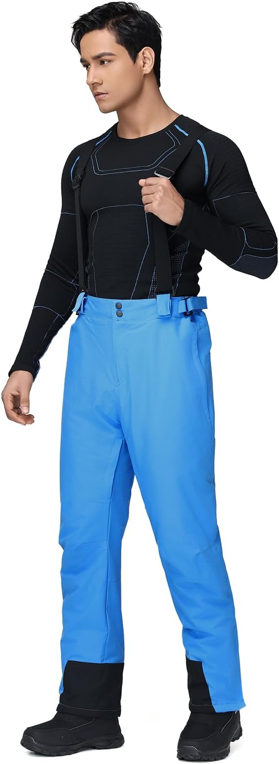 RIUIYELE Men's Ski Pants Insulated Snow Bibs Warm Winter Snowboard Bibs Overalls Waterproof Winterproof with Suspenders