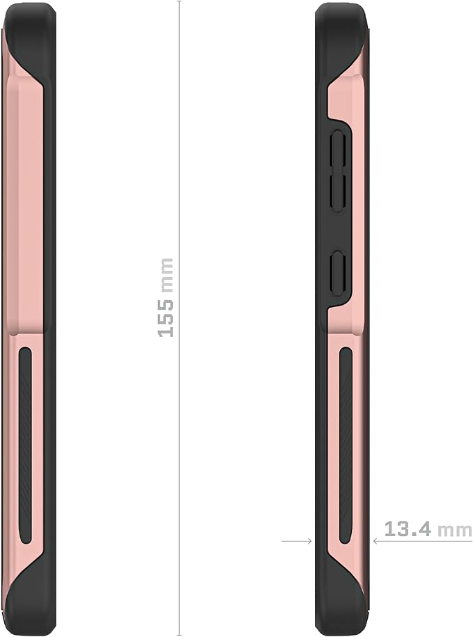 Ghostek ATOMIC slim Galaxy S23 Case for Women Girls with Clear Back and Lightweight Aluminum Bumper for Heavy Duty Protection Protective Phone Cover Designed for 2023 Samsung Galaxy S23 (6.1in) (Pink)