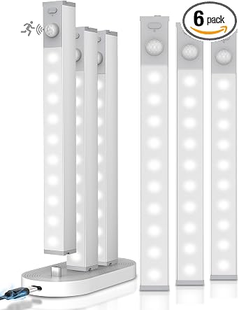 GOODEA 7" Under Cabinet Lighting with Charging Station, 6 Pack