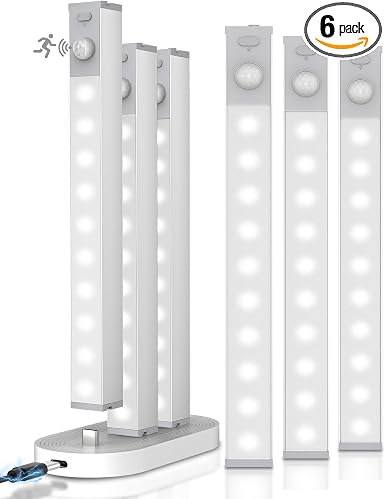 GOODEA 7" Under Cabinet Lighting with Charging Station, 6 Pack