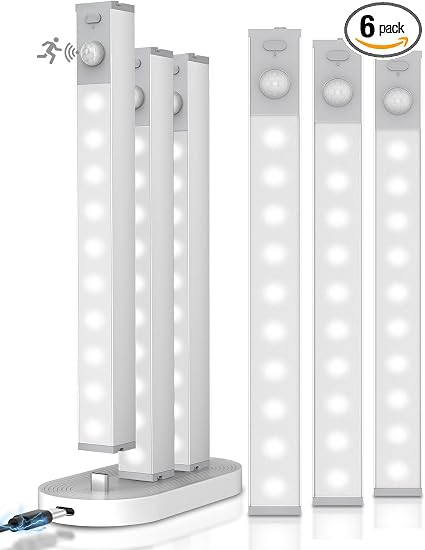 GOODEA 7" Under Cabinet Lighting with Charging Station, 6 Pack
