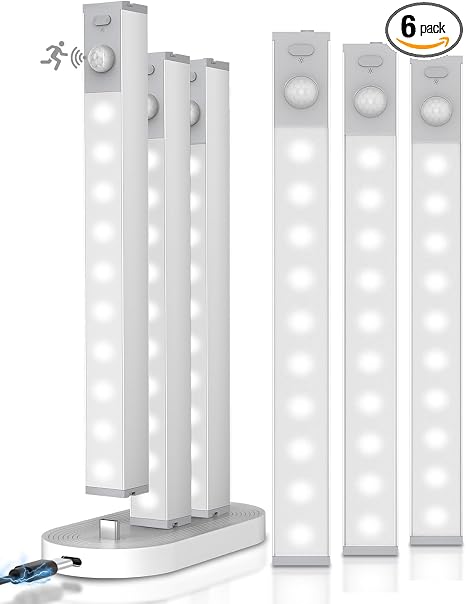 GOODEA 7" Under Cabinet Lighting with Charging Station, 6 Pack