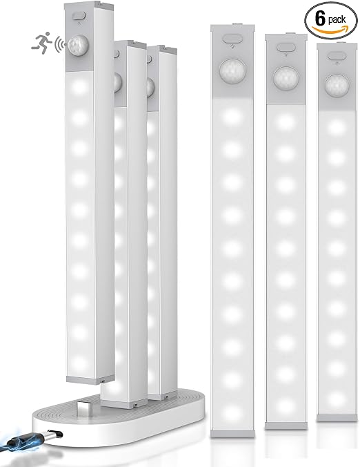 GOODEA 7" Under Cabinet Lighting with Charging Station, 6 Pack