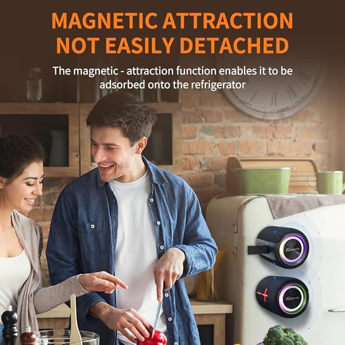 2 in 1 Magnetic Dual Splittable Bluetooth Speaker, IPX6 Waterproof Split Portable Wireless Speaker with 20W Loud Stereo Sound, Bluetooth V5.3, 24H Playtime, Multiple pairing for Home,Outdoor or Travel