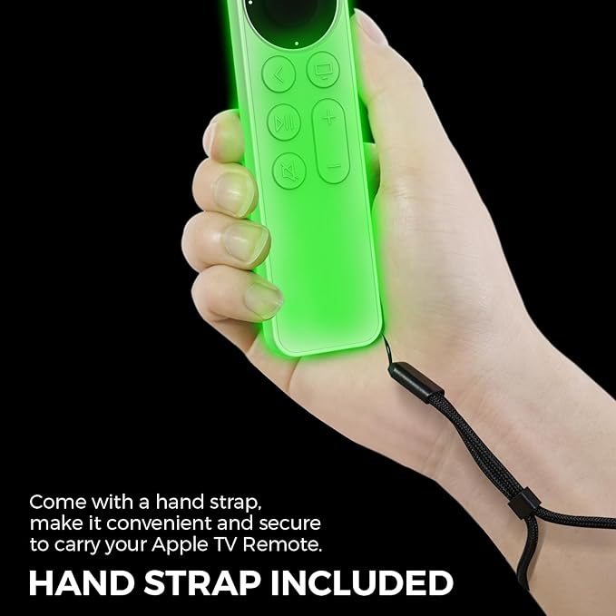AhaStyle Protective Case for 2021 Apple TV Siri Remote 4k, Anti-Slip Silicone Cover Skin Compatible with Apple TV Remote/Siri Remote [2nd Generation](Glow Green)