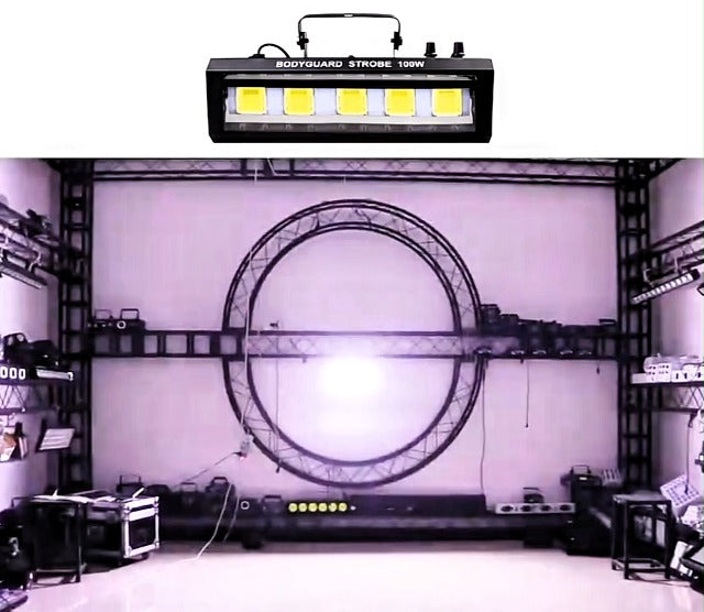 Strobe Stage Lights Sound Activated, 100W White LED Strobe Stage Lights, Halloween Light Effect with Remote Control, Professional DJ Party Lights for Banquet Host