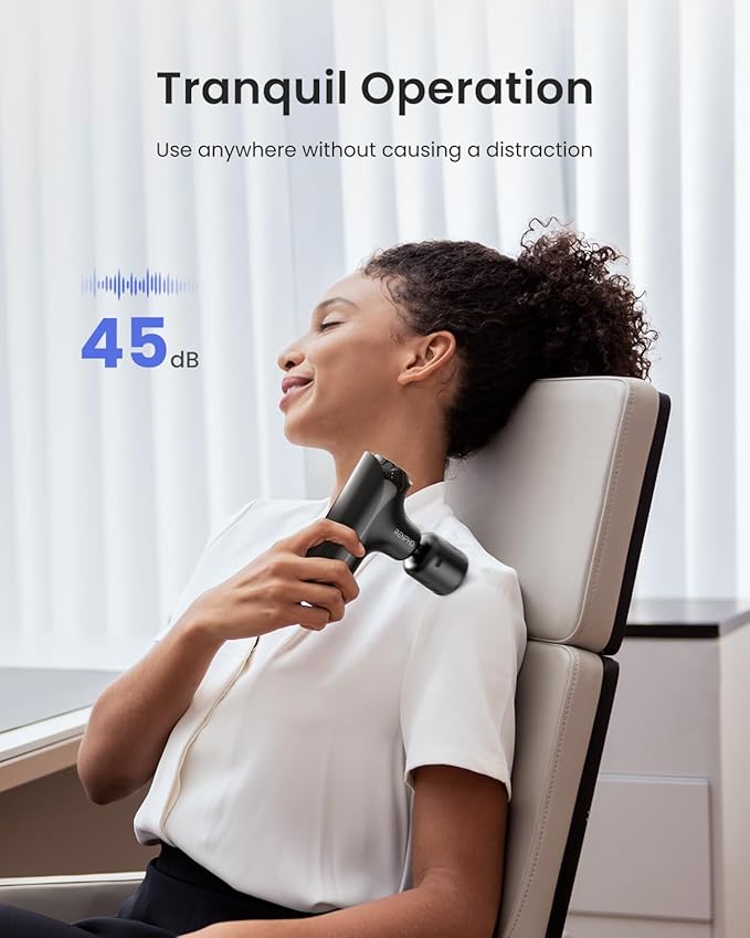 RENPHO Mini Thermacool Massage Gun with Heat and Cold, FSA Eligible HSA, Portable Deep Tissue Heated Relief, 5 Speed Settings, Travel Massage Gun with Carry Case, Quiet Back Massager