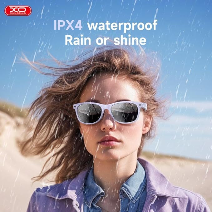 Smart Bluetooth Sunglasses, XO Smart Bluetooth Audio Glasses for Women Men,Athletic/Outdoor UV Protection Riding, Driving,Fishing, Running (Purple)