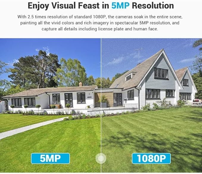 Real HD 6MP Full Color Night Vision ColorVu Turret Dome IP Camera with Visible White LED Lights, 2.8mm Wide Angle, Outdoor Built in Mic, Plug and Play