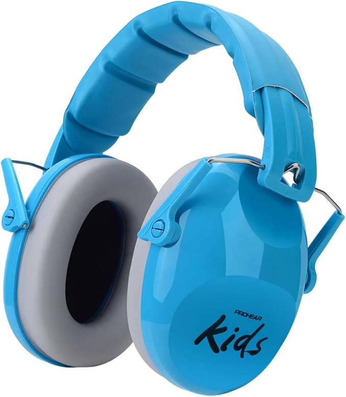 PROHEAR 032 2.0 Noise Cancelling Headphones for Kids - 25dB Noise Reduction - Adjustable Sensory Ear Protection Muffs for Concert, Fireworks, Monster Truck Shows, School - Blue